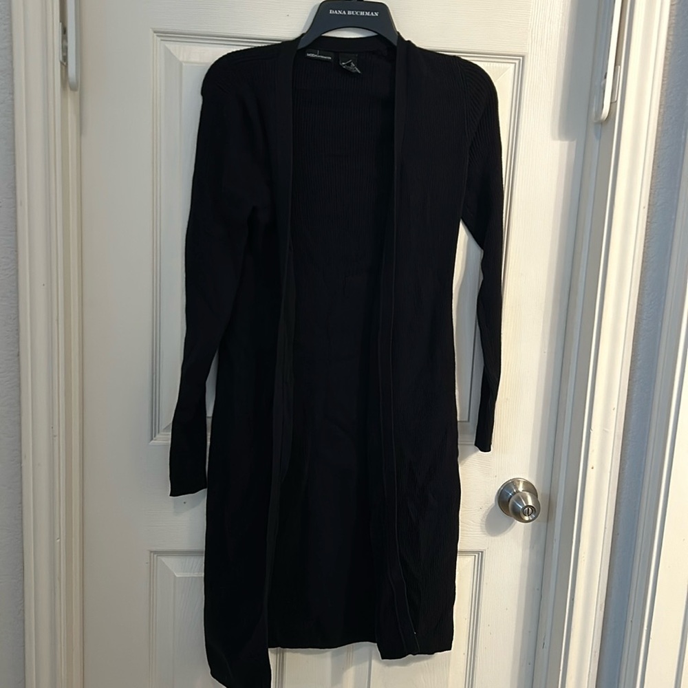 Mods International Black Long Sleeve Open Ribbed Cardigan Sweater Size M